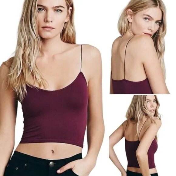 NWT Free People XS S Brami Purple Cami Crop Tank Boho Coquette BalletCore Sexy - Picture 1 of 11